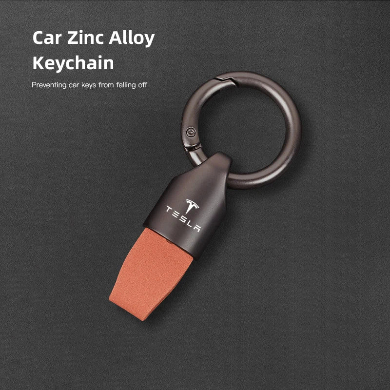 Suede Tesla Car Key Card Cover Keychain Car Key Accessories For Tesla Model 3 Y S X Cybertruck Juguete Roadster Coil Bonina