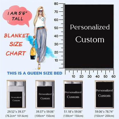 1pc Custom Digital Flannel Fleece Blanket, Personalized With Various Images, Gift For Girls, Boys, Adults, Travel - Warm Throw