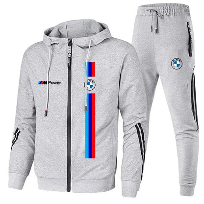 Spring Autumn BMW Brand Logo Printed Men set Sweatshirt Hoodies Car enthusiasts Streetwear Male Fashion Outwear+Pants 2 Piece