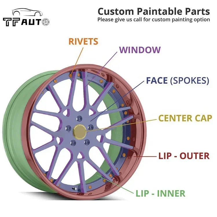 2 pieces Passenger Car 5X120 Deep Dish Forged Alloy Rims Wheels 19*8.5J