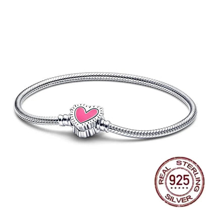 The best-selling S925 sterling silver heart-shaped crown snake bone chain is perfect for the original DlY bracelet! A perfect je