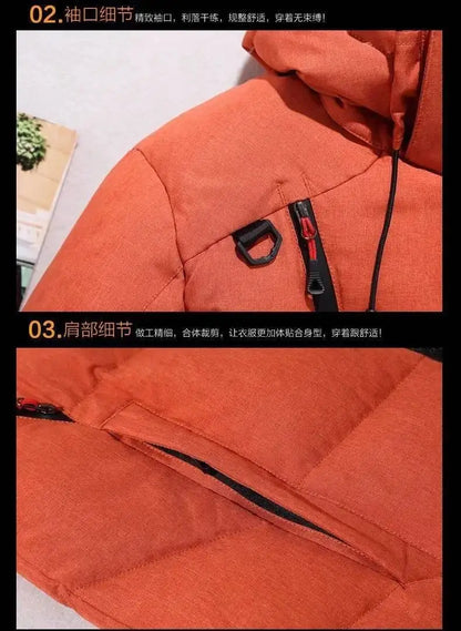 Thick Down Jacket With Collar For Men, Warm Parka, Casual Coat, Waterproof, Winter,-30 Degrees, Size 5XL