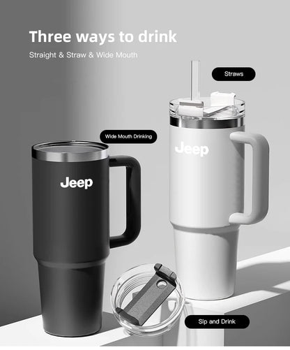 1200ML Car Mug Vacuum Cup 304 Stainless Steel Thermos For Jeep Grand Cherokee Wrangler JK Gladiator Compass Renegade Wagoneer