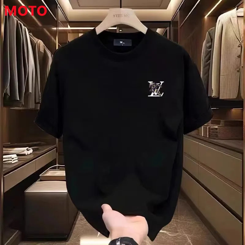 Men T Shirt for Women 2025 New Sports Style Summer High-end Feeling Cool and Loose Pure Cotton Heavyweight Clothes Tops Moto