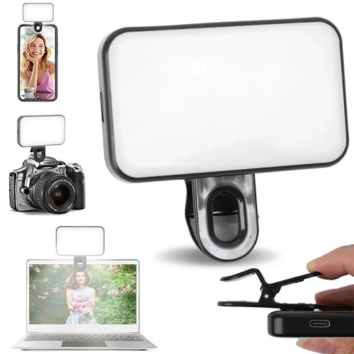 Pocket LED Selfie Light Fill Light with Clip Portable Rechargeable For PC Laptop Video Conference Mobile Phone Vlog Photography