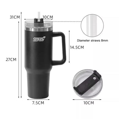 1200ML Insulated Tumbler with Handle Straw Travel Cup Coffee Cup For Subaru STI WRX 2006 XV Forester Impreza Crosstrek Legacy