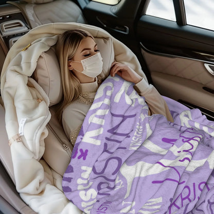 1pc Soft fleece custom name flannel throw blanket | Personalized for son or daughter, vintage style custom gift