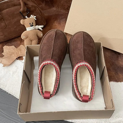 Women's Thi Bot Slip-On Slippers Fce Lined Easy Wear Lazy oes Anti-Slip Comfortable Footwear Faionable Winter Sli...