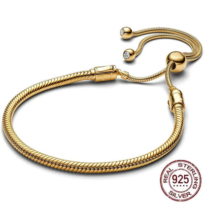 The best-selling S925 sterling silver heart-shaped crown snake bone chain is perfect for the original DlY bracelet! A perfect je