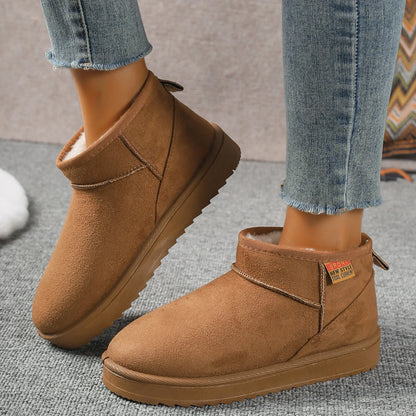 Winter Round Head Sexy Comfortable Warm Casual Walking Boots Fashionable New Suede Thick Sole Large Size Snow Boots for Women