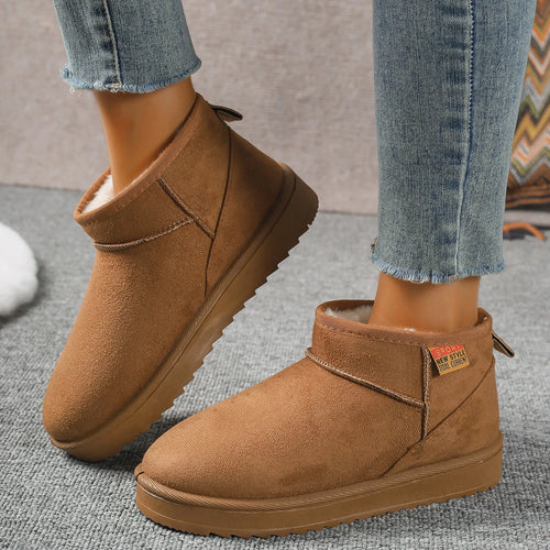 Winter Round Head Sexy Comfortable Warm Casual Walking Boots Fashionable New Suede Thick Sole Large Size Snow Boots for Women