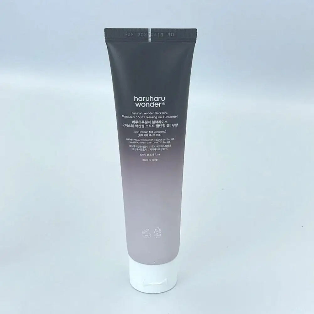 100ml Haruharu Wonder Black Rice Moisturizing 5.5 Soft Cleansing Gel Deep Clean Pores, Decontamination Nourishes, Mild Skin Care