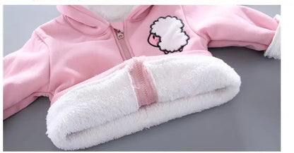 2025 Newborn Clothes Roupa Infantil New Clothing Set Winter Warm Suit Lovely Bear Cotton Velvet Boy's Toddler 0-4 Yea