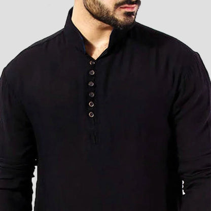 Mens Indian Traditional Kurta Shirt Long Sleeve Ethnic Kaftan Shirt Blouse Tunic Shirts