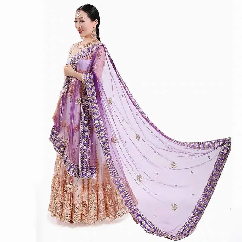 2025 indian traditional sari gauze embroidery exotic style women veil ethnic elegant long shawl women elegant indian shawl s590