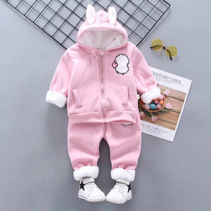 2025 Newborn Clothes Roupa Infantil New Clothing Set Winter Warm Suit Lovely Bear Cotton Velvet Boy's Toddler 0-4 Yea