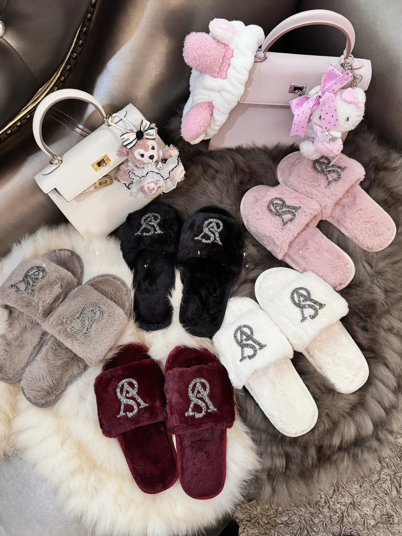 Warm Home Slippers for Women Furry Autumn Winter Indoor Comfortable Soft Material Anti-Slip Sole Versatile Use Cozy Footwear