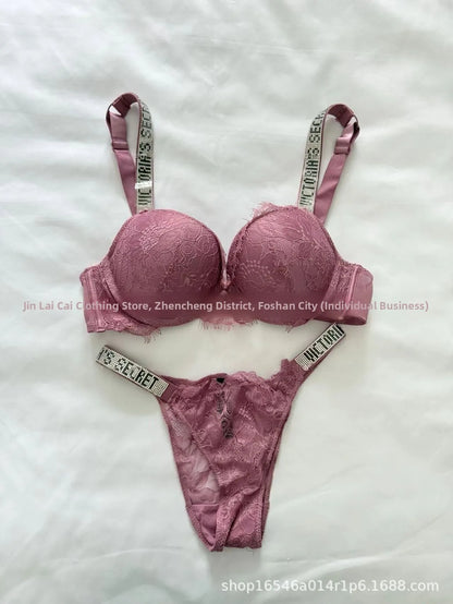 Sexy Diamond Lingerie Set Thickened Shaping Adjustable Bra Ensemble Comfortable Gathered Upper Lift Traditional Style Luxury...