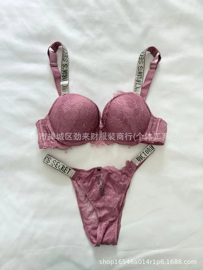 Sexy Diamond Lingerie Set Thickened Shaping Adjustable Bra Ensemble Comfortable Gathered Upper Lift Traditional Style Luxury...