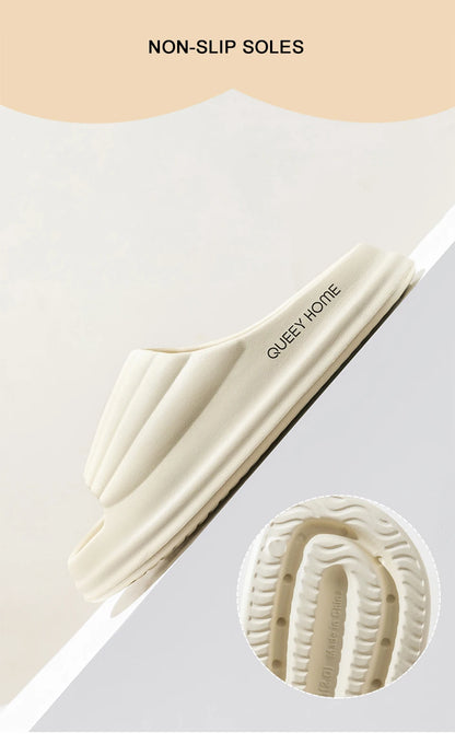 Stylish Men's Slippers Thick Sole Pressure Distribution Soft Bouncy Comfort Beach Sandals Anti Slip Lightweight Shoes Men Women