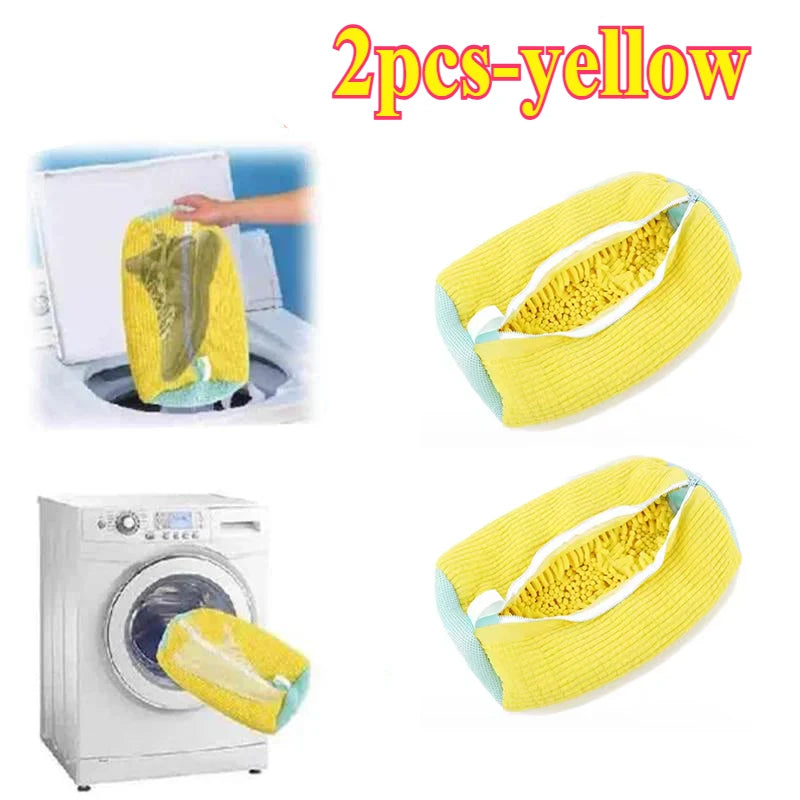 Machine Washable Shoe Washing & Drying Bag with Soft Fiber - Durable Polyester Laundry Protector for Shoes Adjustable Strap