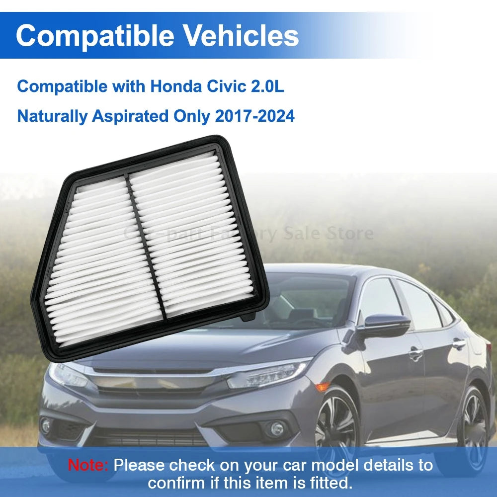 1 Pc Car Engine Air Filter For Honda Civic 2.0L Naturally Aspirated Only 2017-2024 AF5264 A29151 JFA405 17220-5BA-A00