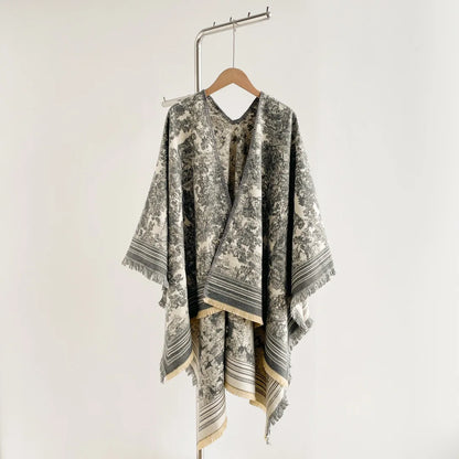 Warm Faux Cashmere Double-Sided Women's Scarf Spring Autumn Winter Air Conditioned Room Decorated Aslan Cape Fashionable Commute