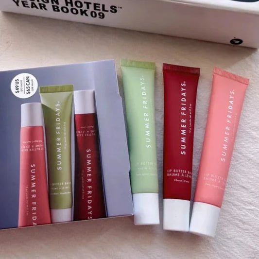 Summer Friday's 11 Color Lip Gloss Cherry Sweet Mint Pink Sugar 3PCS Lip Balm Set Moisturize Lipstick Lip Care Mini Suit Makeup