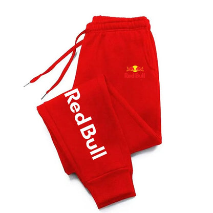 Red Bull casual fashion autumn/winter cotton sports pants, men's running and fitness pants, monochrome pants