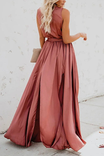 Surplice Tie Waist Maxi Dress