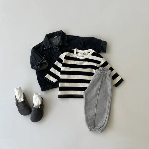 Korea Children Sports Pants Kids Baby Boys Girls Trousers Toddler Pull-On Pant Loose Casual Sport Pants Oversize Jogger Pants