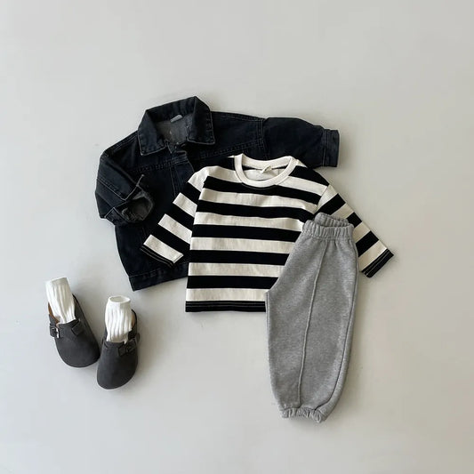 Korea Children Sports Pants Kids Baby Boys Girls Trousers Toddler Pull-On Pant Loose Casual Sport Pants Oversize Jogger Pants