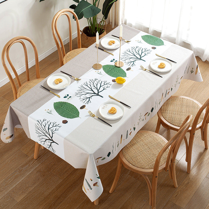 Nordic Style PVC Tablecloth Waterproof And Oilproof And Heatproof Disposable Rectangular