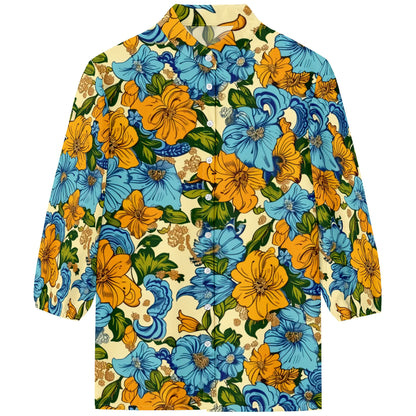 Womens Summer Vintage Flower & Paisley Graphics Blouse Casual Short Sleeve V Neck Shirt Loose Printed Cuffed Sleeve Floral Tops