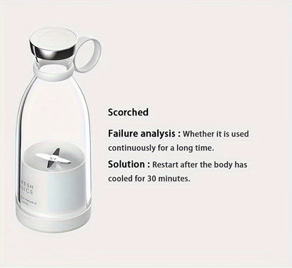 11.83oz Portable Electric Wireless Mini Fruit Blender Juicer - Perfect for On-the Go!