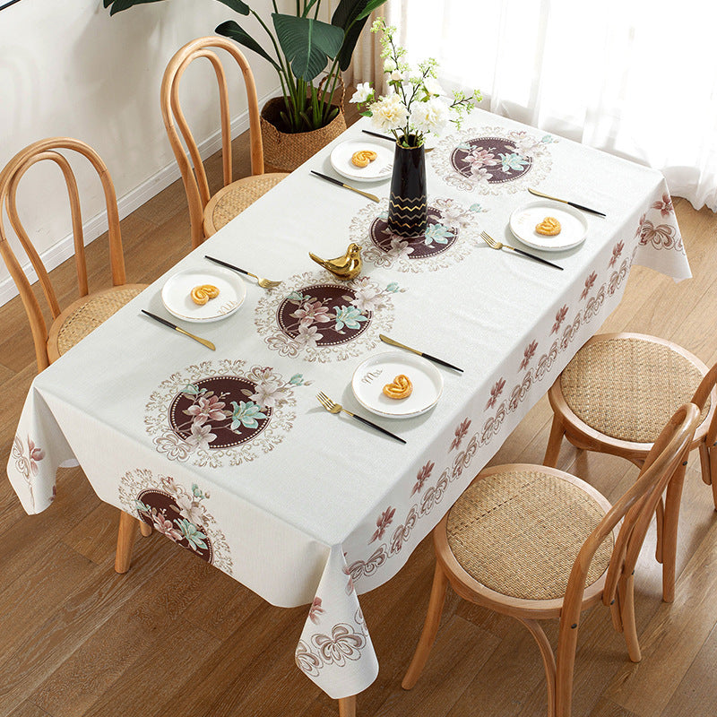 Nordic Style PVC Tablecloth Waterproof And Oilproof And Heatproof Disposable Rectangular