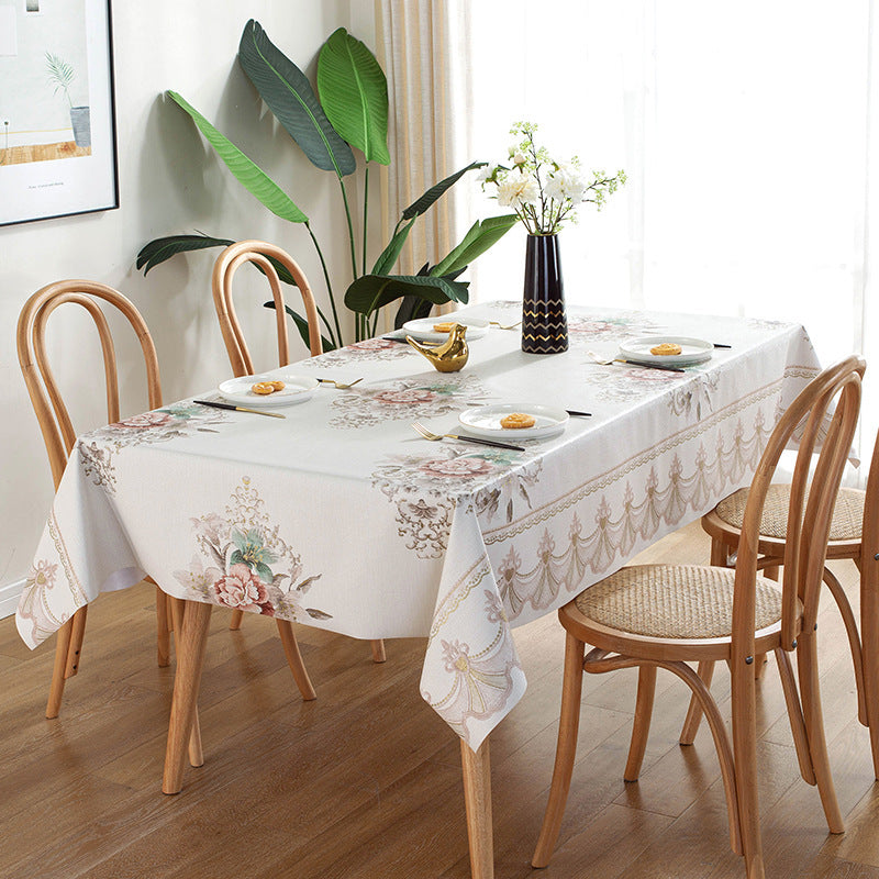Nordic Style PVC Tablecloth Waterproof And Oilproof And Heatproof Disposable Rectangular